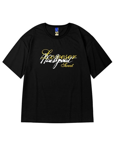 スクリプトロゴフロントプリント半袖Tシャツ U2116