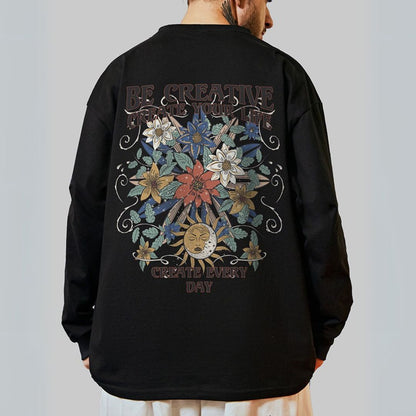 【OUTLET/即納】バックプリントクリエイティブ長袖Tシャツ U2267
