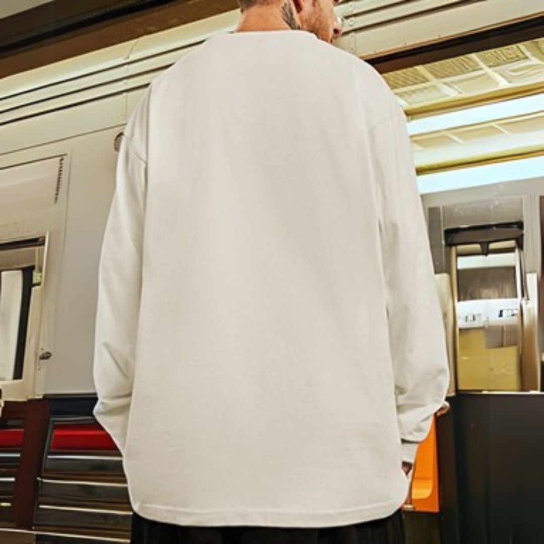 フロントデザインプリント長袖Tシャツ U2273