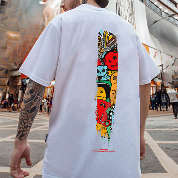 【OUTLET/即納】イラストプリントルーズ半袖 T シャツ U1843