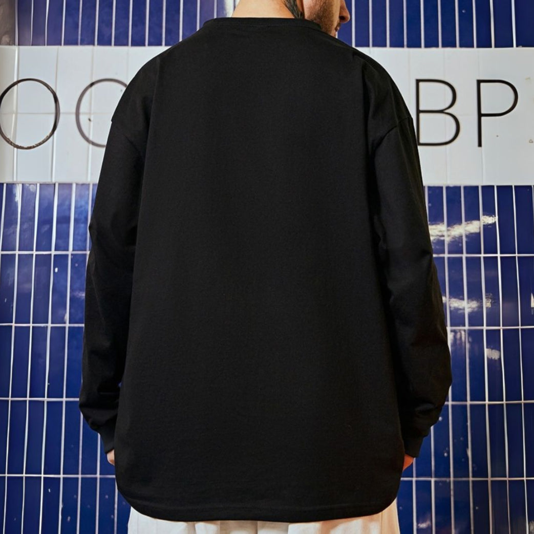 フロントデザインプリント長袖Tシャツ U2273