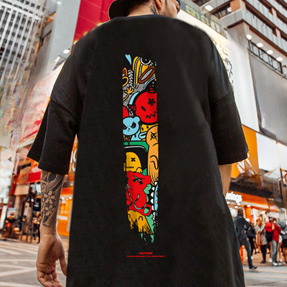 【OUTLET/即納】イラストプリントルーズ半袖 T シャツ U1843