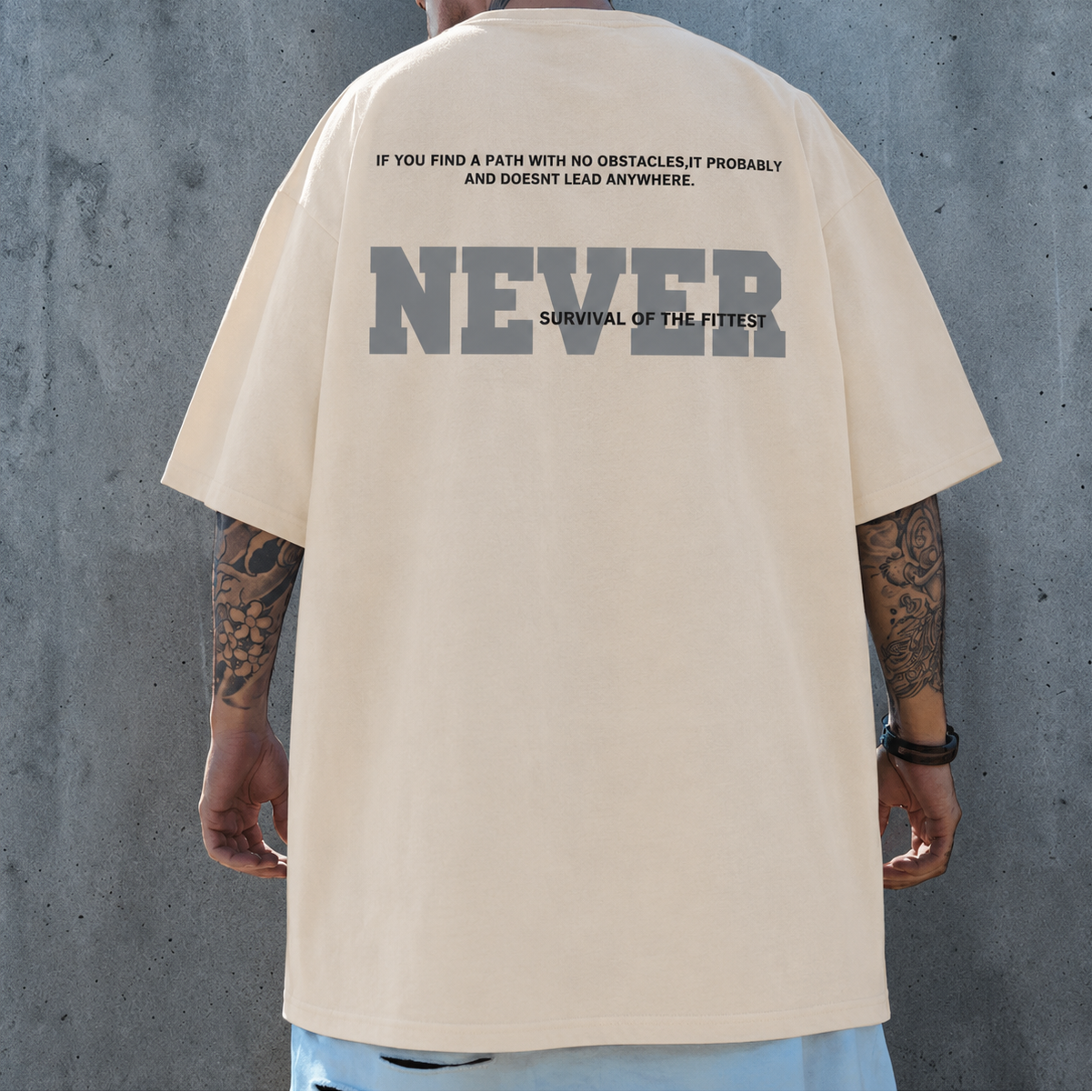 ビッグシルエットバックグラフィック半袖Tシャツ U2533