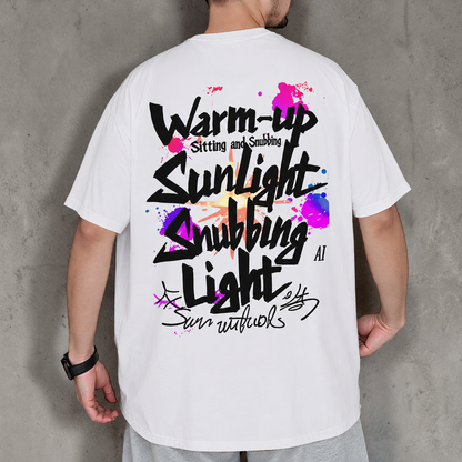 【OUTLET/即納】スプラッシュプリントバックデザイン半袖Tシャツ U2593
