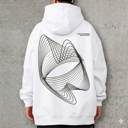 モーションラインアートプリントパーカー U2385