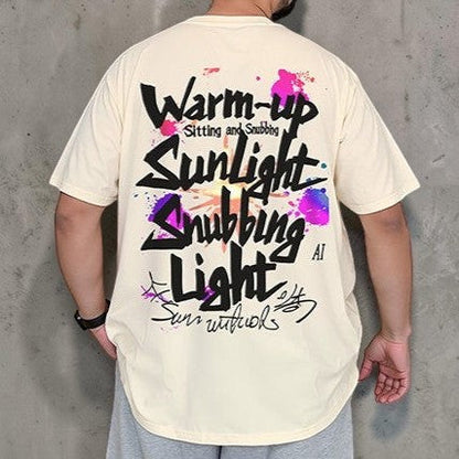 【OUTLET/即納】スプラッシュプリントバックデザイン半袖Tシャツ U2593