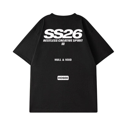 グラフィックバックプリント半袖Tシャツ U2576