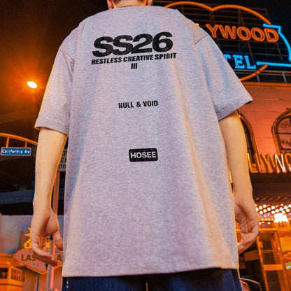 グラフィックバックプリント半袖Tシャツ U2576