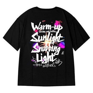 【OUTLET/即納】スプラッシュプリントバックデザイン半袖Tシャツ U2593