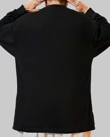 グラフィックキャップアイコン長袖Tシャツ U2370