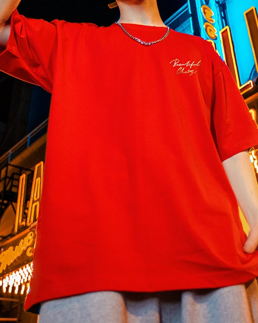 ゴールドラインアートグラフィック半袖Tシャツ U2486