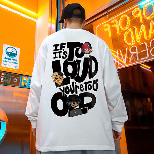 【OUTLET/即納】ヒップホップイラスト長袖Tシャツ U1897