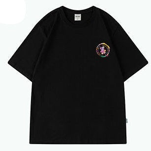 カラフルプリントベアグラフィック半袖Tシャツ U2596