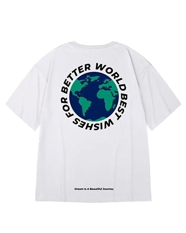グローブプリント半袖Tシャツ U2244