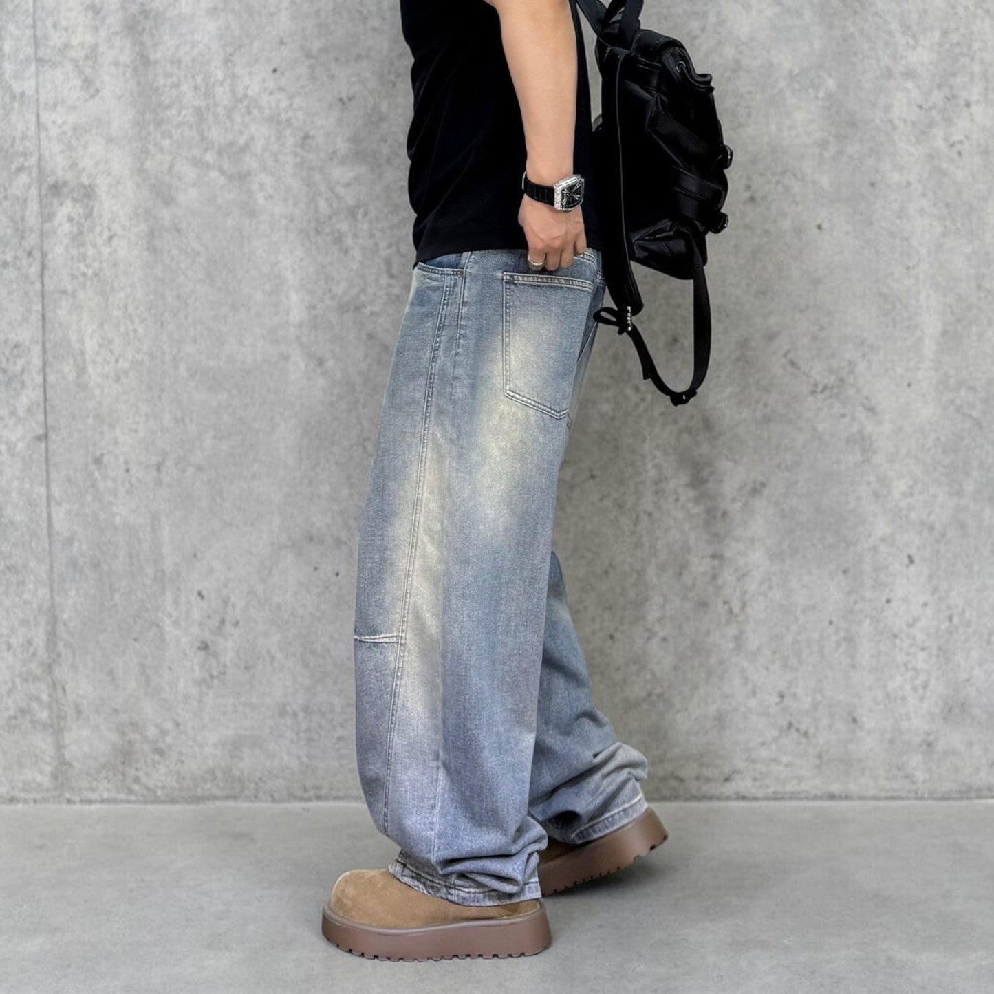 ウォッシュドワイドシルエットデニムパンツ U2585