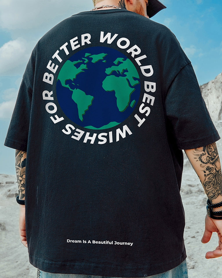 グローブプリント半袖Tシャツ U2244