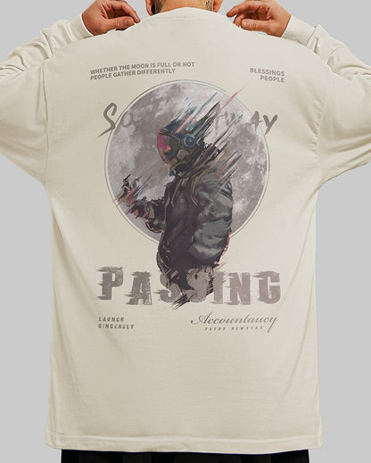 ムーンスペースグラフィック長袖Tシャツ U2371