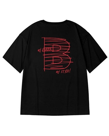 Bラインロゴバックプリント半袖Tシャツ U2211