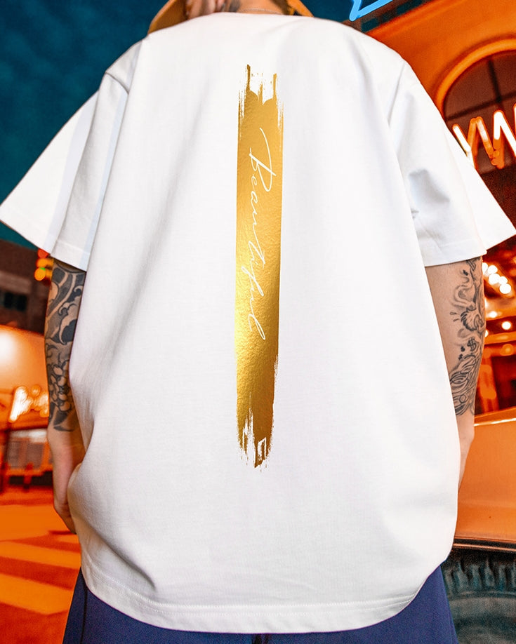 【OUTLET/即納】ゴールドラインアートグラフィック半袖Tシャツ U2486
