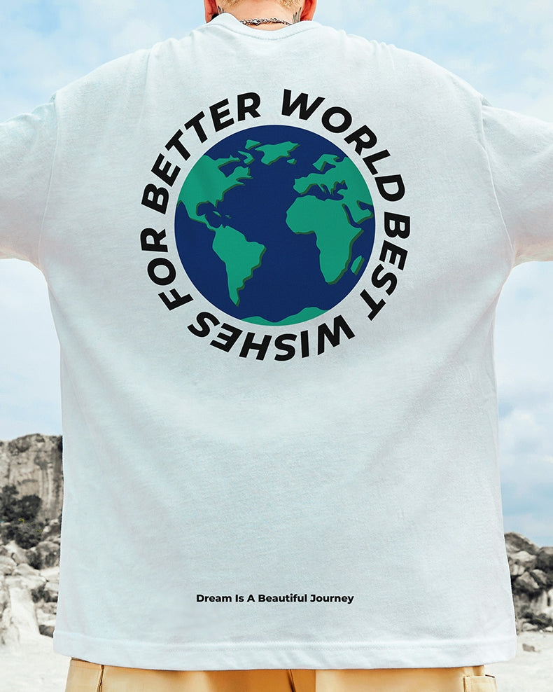 グローブプリント半袖Tシャツ U2244
