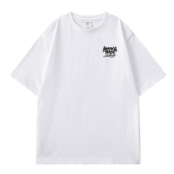 グラフィックバックプリント半袖Tシャツ U2578