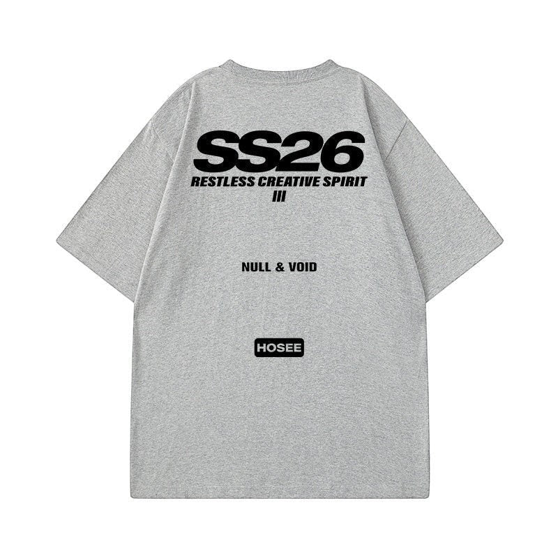 グラフィックバックプリント半袖Tシャツ U2576