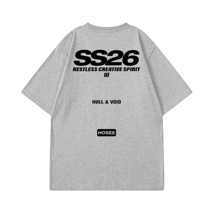 グラフィックバックプリント半袖Tシャツ U2576
