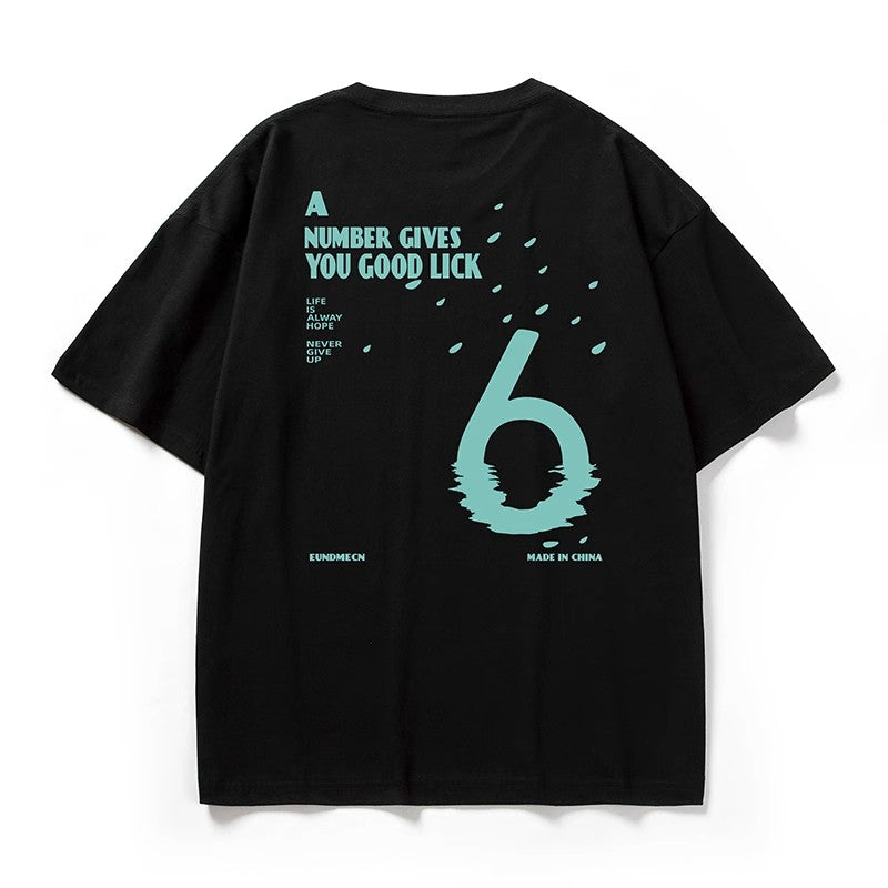 No.6 デザインプリント半袖Tシャツ U1767