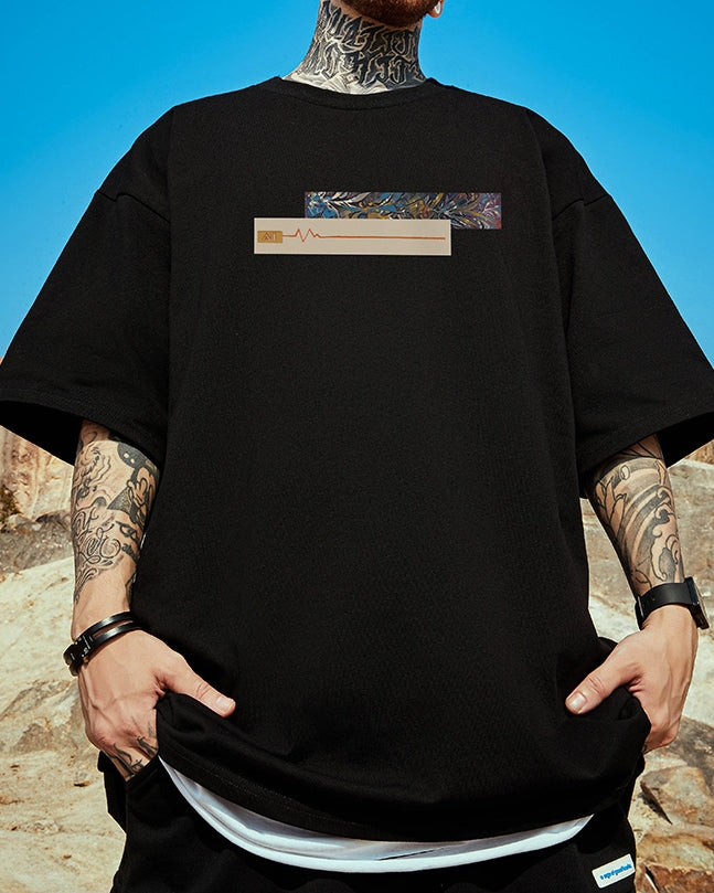 ラインアートデザイン半袖Tシャツ  U2201