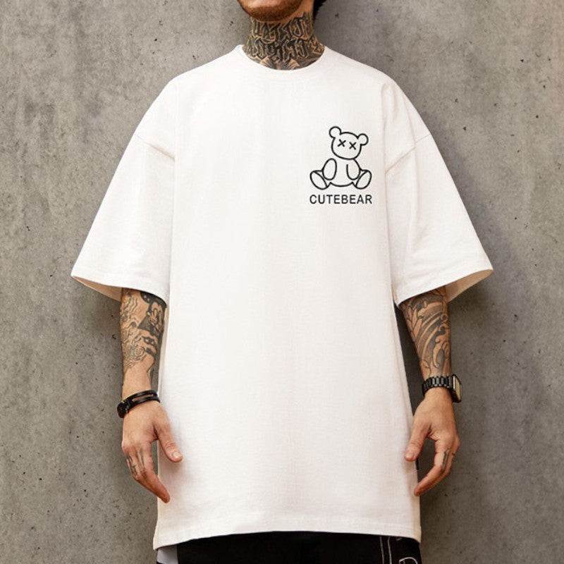 ベアプリントクルーネックTシャツ U2340