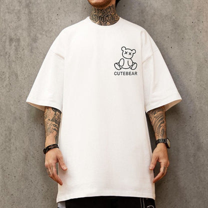 ベアプリントクルーネックTシャツ U2340