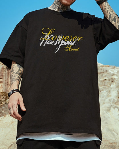 スクリプトロゴフロントプリント半袖Tシャツ U2116
