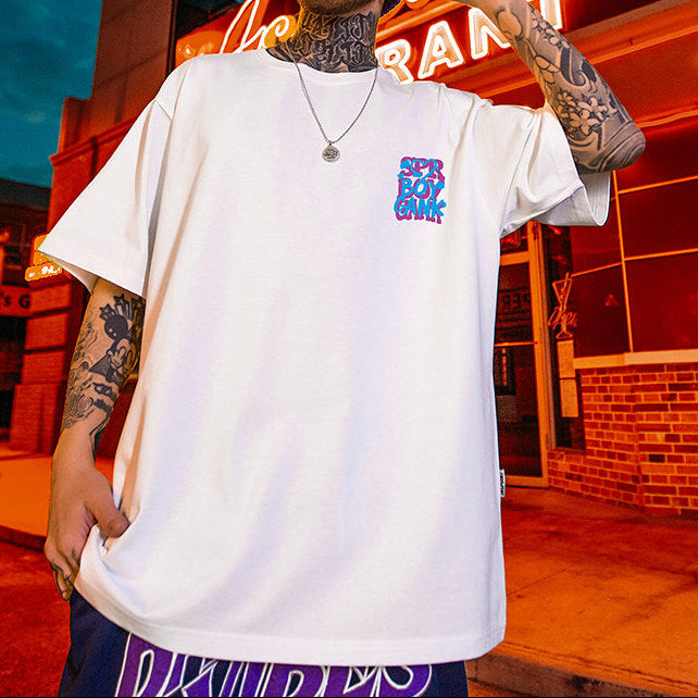 スプラッシュプリントオーバーサイズ半袖Tシャツ U2594