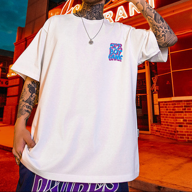 【OUTLET/即納】スプラッシュプリントオーバーサイズ半袖Tシャツ U2594