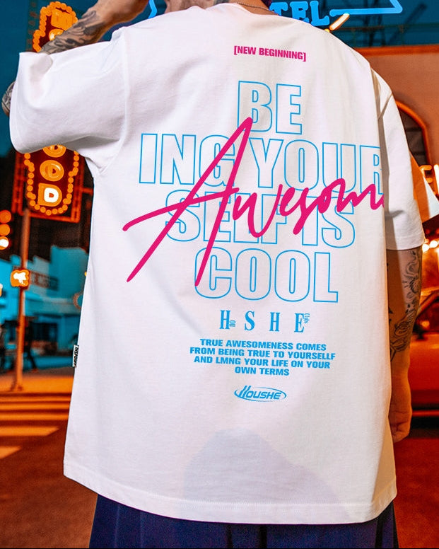 【OUTLET/即納】ダイナミックレターモチーフ半袖Tシャツ U2485