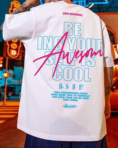 【OUTLET/即納】ダイナミックレターモチーフ半袖Tシャツ U2485