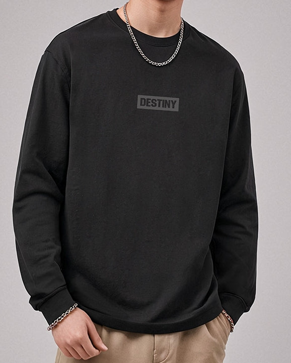 サークルロゴタイポグラフィ長袖Tシャツ U2365