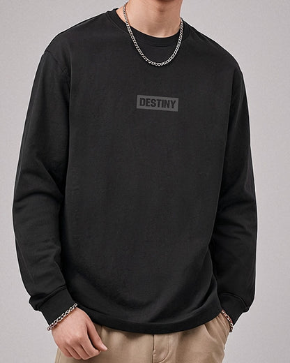 サークルロゴタイポグラフィ長袖Tシャツ U2365