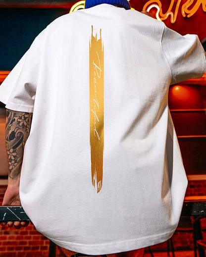 ゴールドラインアートグラフィック半袖Tシャツ U2486