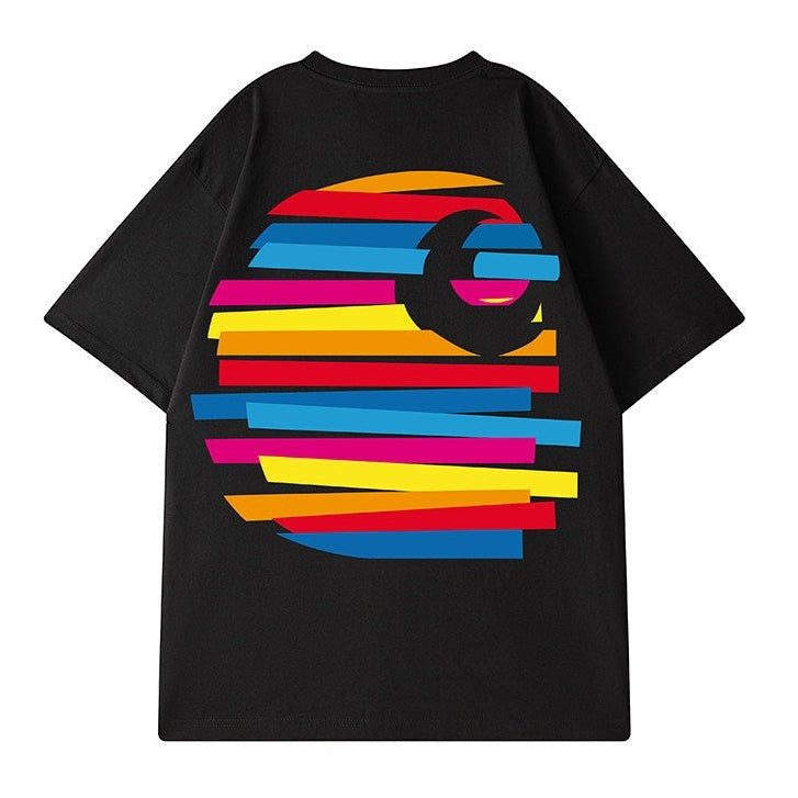 【OUTLET/即納】グラフィックバックプリントルーズ半袖Tシャツ U2488