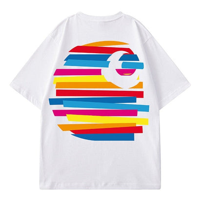 【OUTLET/即納】グラフィックバックプリントルーズ半袖Tシャツ U2488