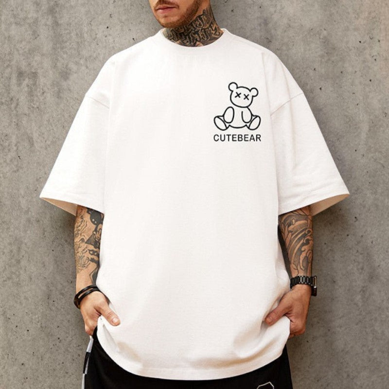 ベアプリントクルーネックTシャツ U2340