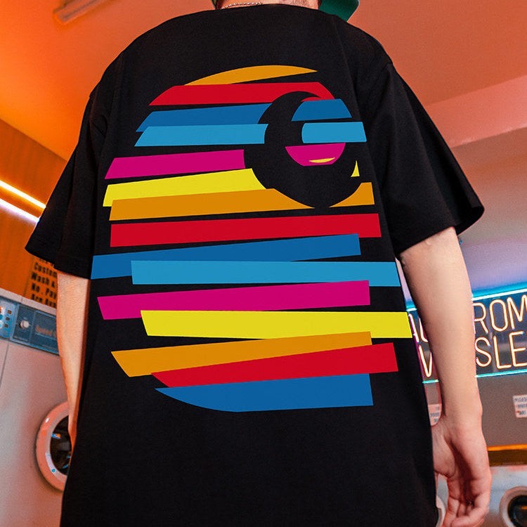 【OUTLET/即納】グラフィックバックプリントルーズ半袖Tシャツ U2488
