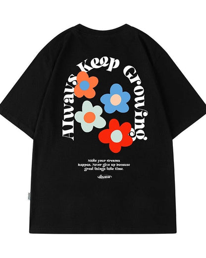 【OUTLET/即納】フラワープリント半袖Tシャツ U1857