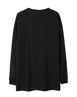 ジオメトリックベアポップグラフィック長袖Tシャツ U2367