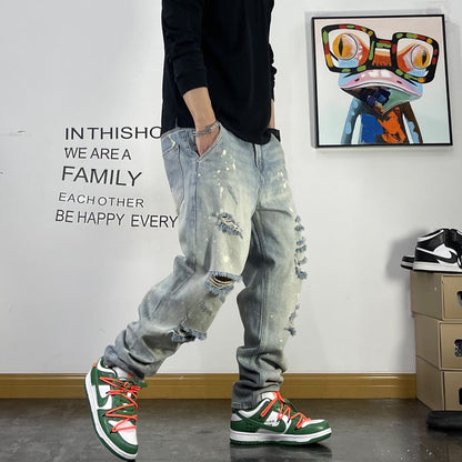 【OUTLET/即納】ダメージホールウォッシュドデニムジーンズ U1522