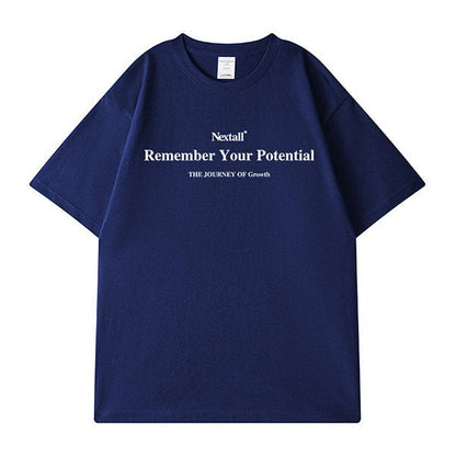 グラフィックラインプリント半袖Tシャツ U2581