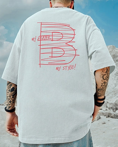 Bラインロゴバックプリント半袖Tシャツ U2211