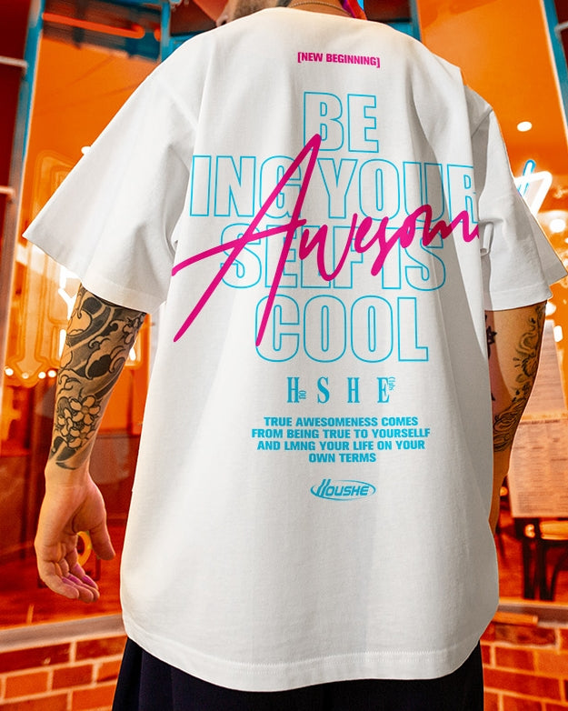 【OUTLET/即納】ダイナミックレターモチーフ半袖Tシャツ U2485