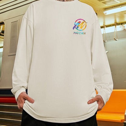 カラフルシンボルヒューマンモチーフ長袖Tシャツ U2366